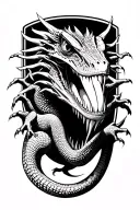 deadly lizard from hell tattoo design idea