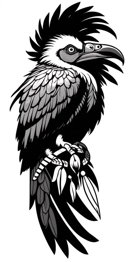 Mapuche tribal tattoo featuring Andean condor tattoo design idea