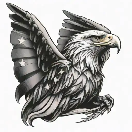 American flag blad eagle Statue of Liberty sleeve tattoo tattoo design idea