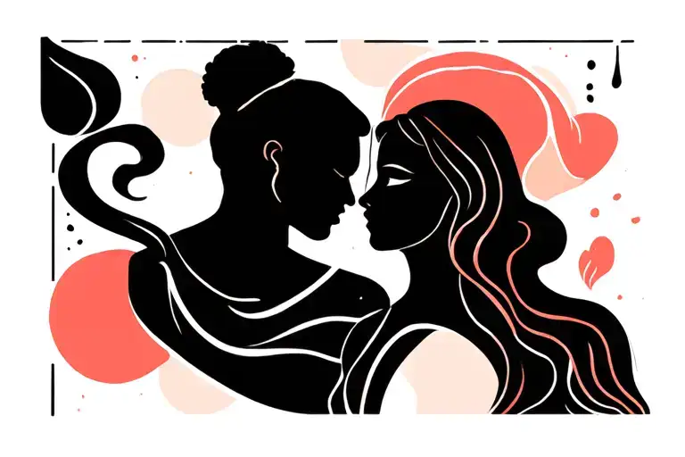 depection husband and wife moving forward through life tattoo design idea