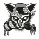 Lemur rock n roll tattoo design idea