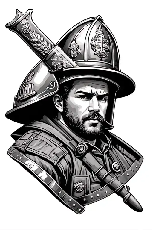 st Florian firefighter tattoo design idea