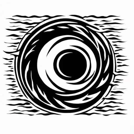 moon and water element symbol tattoo design idea