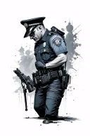 police officer injured and corruption tattoo design idea