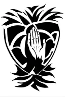 zulu shield with praying hands tattoo design idea