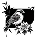 Sparrow And Lily tattoo design idea
