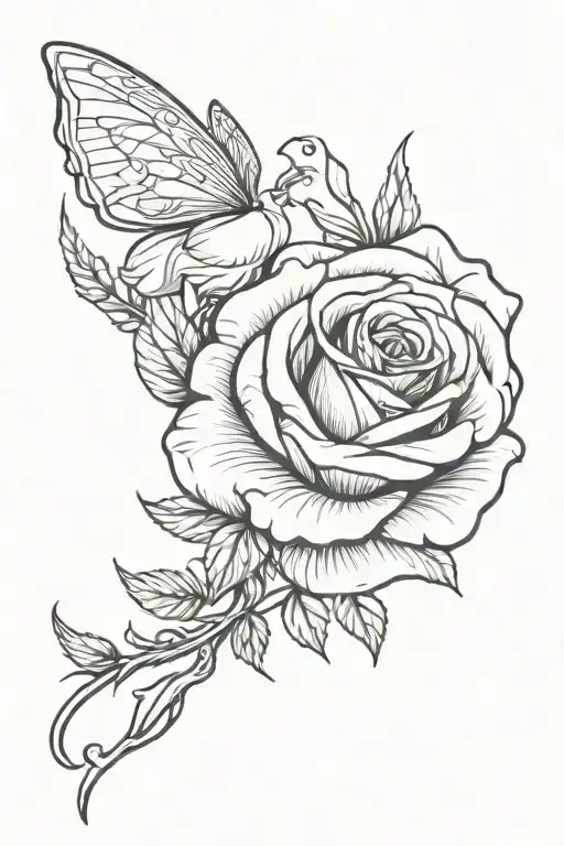 cinderella staying on rose smoking weed tattoo design idea