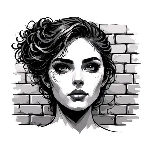 brick wall tattoo design idea