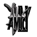 "AMICI " chefs knife tattoo design idea
