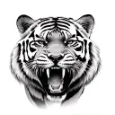 Tiger rawring tattoo design idea