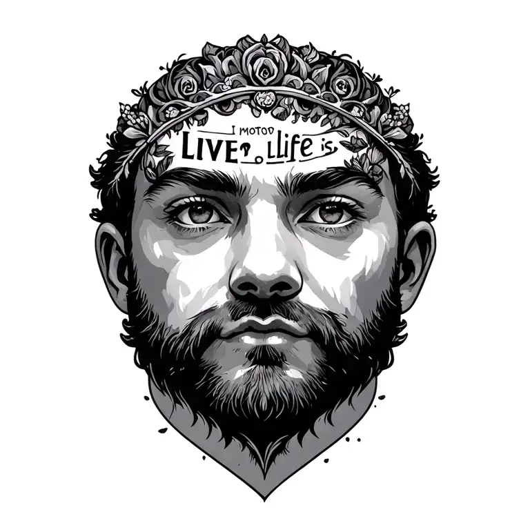 i motto is live life king size, introvert, family, nature. tattoo design idea