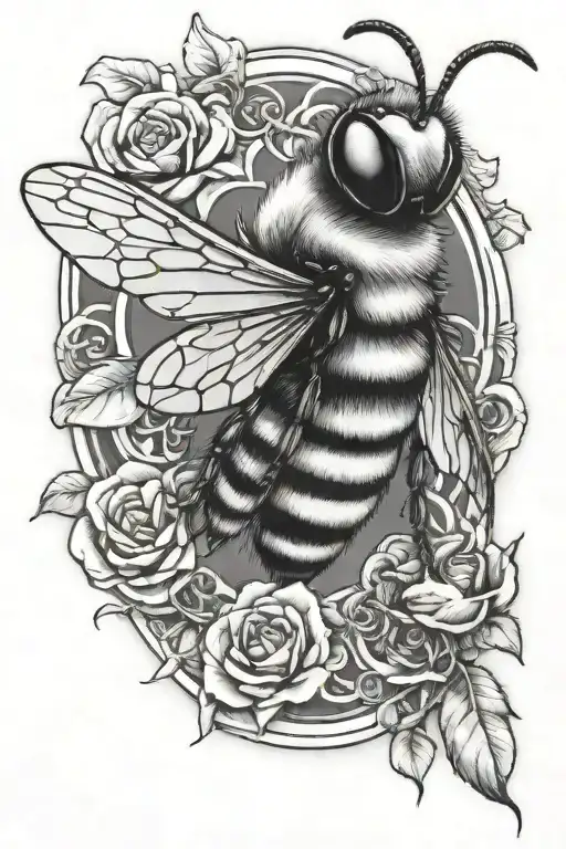 killer bee sitting alone tattoo design idea