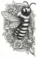 killer bee sitting alone tattoo design idea