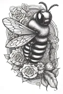 killer bee sitting alone tattoo design idea