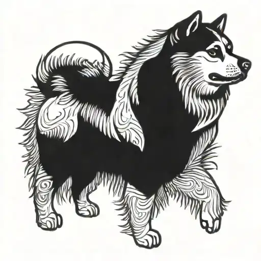 american akita tattoo design idea