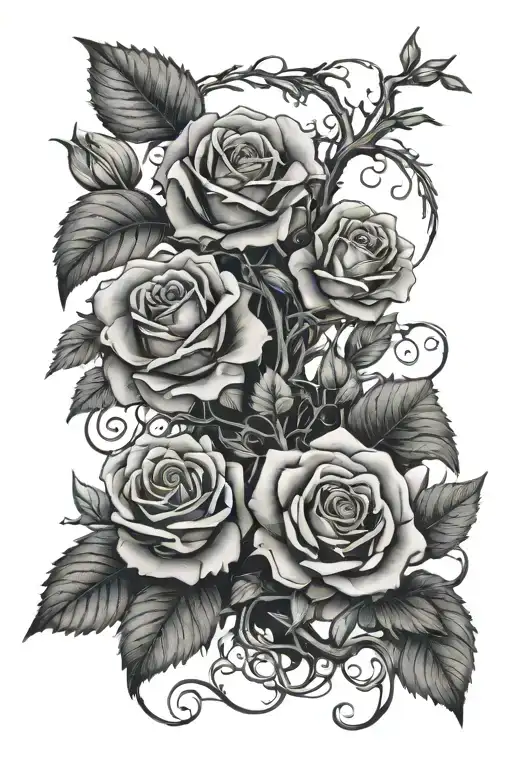 roses growing poison tree bible verse memorial  tattoo design idea