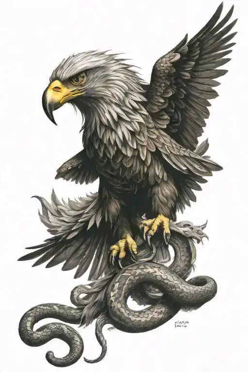 eagle & snake tattoo tattoo design idea