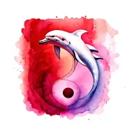 Dolphin Yin Yang tattoo design idea