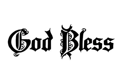 "God Bless" tattoo design idea
