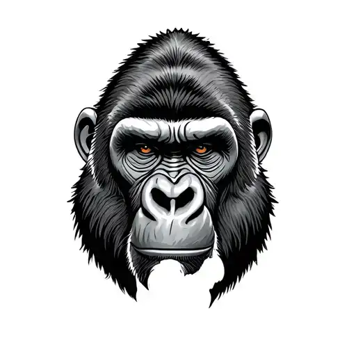 gorilla face tattoo design idea