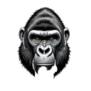 gorilla face tattoo design idea