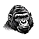 gorilla face tattoo design idea