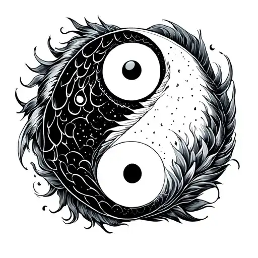 pisces yin yang tattoo design combining tattoo design idea