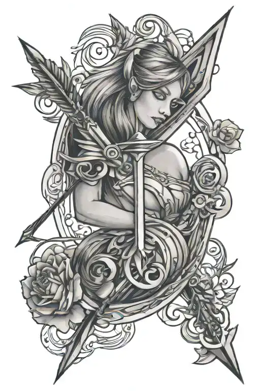 Sagittarius arrow tattoo design idea