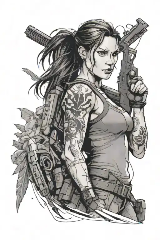Lara Croft tattoo design idea