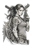 Lara Croft tattoo design idea