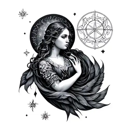 tarot card inspired by sleep tokens song Euclid  tattoo design idea
