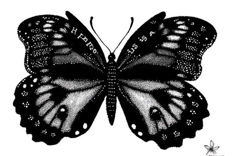 "Happiness is a butterfly" butterfly tattoo design idea