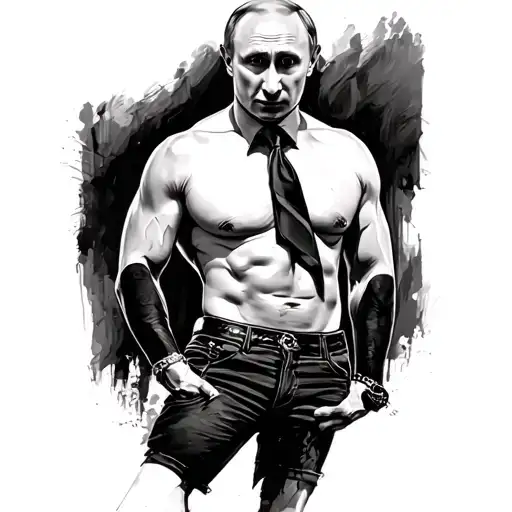 putin as a strippers tattoo design idea