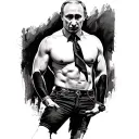 putin as a strippers tattoo design idea
