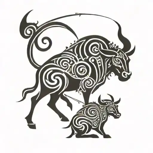 family parent and children astrological sign taurus capricorn libra libra taurus and aries tattoo design idea