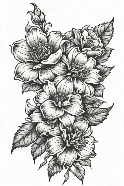 September birth flower tattoo design idea