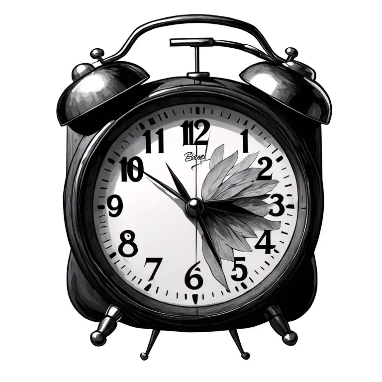 digital alarm clock tattoo design idea