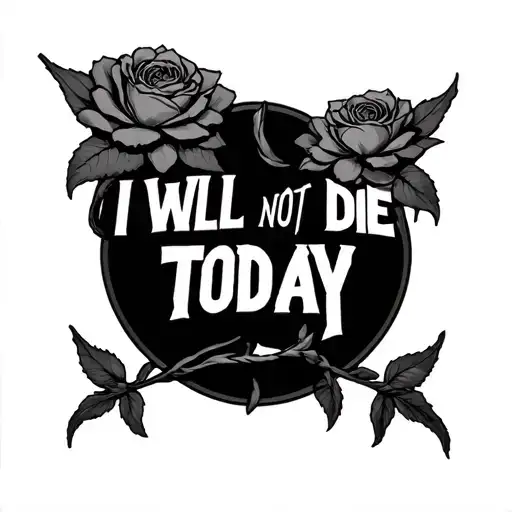 I will not die today shadded tattoo design idea