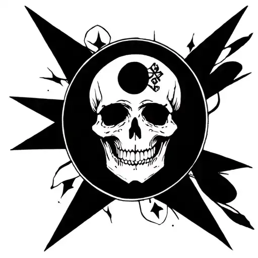 the tarot card featuring the star card incorporate a skull that has a sexy vibe to it  = tattoo design idea