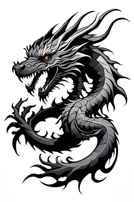 tribal dragon tattoo design idea