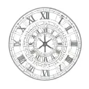 simple Roman numeral clock face tattoo design idea