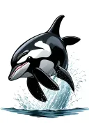 orca jumping tattoo design idea