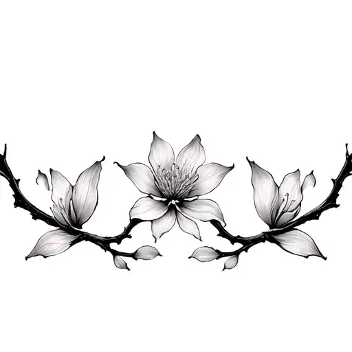  cherry blossom petals tattoo design idea