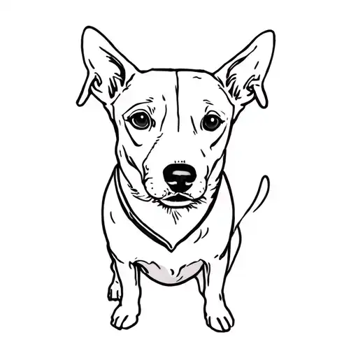 A dog with a kebab and shawarma in the background. keep it as simple as possiple all deawn in a line using a single lin  tattoo design idea