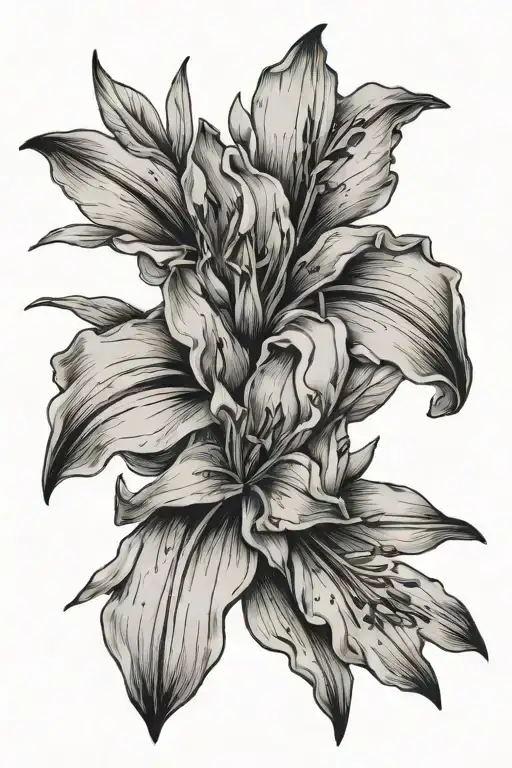 scorched oleander flower tattoo design idea