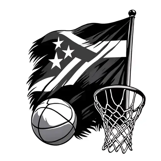 palms with Dominican flag waving with 04 also a basketball net tattoo design idea