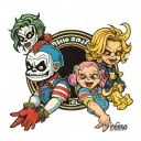 Ghostface, Chucky and Tiffany  tattoo design idea