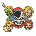 Ghostface, Chucky and Tiffany  tattoo design idea