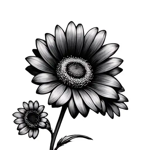 Black Daisy tattoo design idea