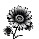 Black Daisy tattoo design idea